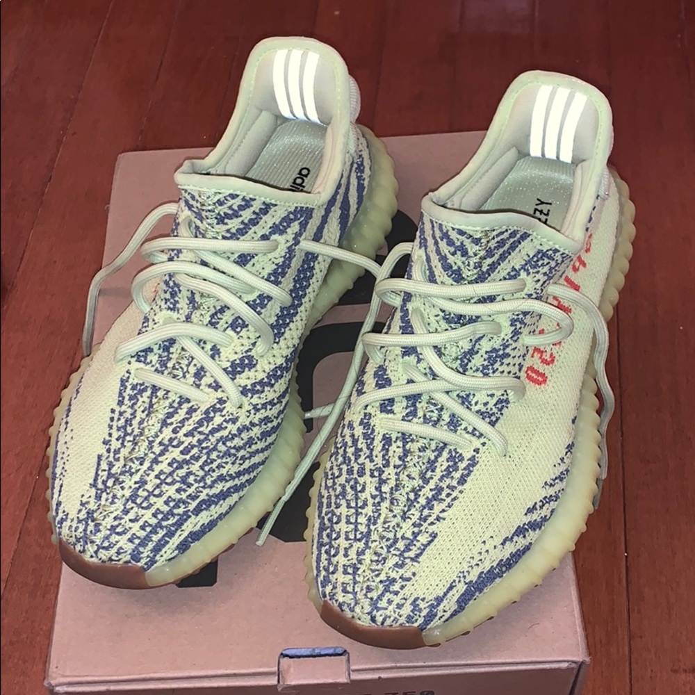 Semi frozen yellow yeezys